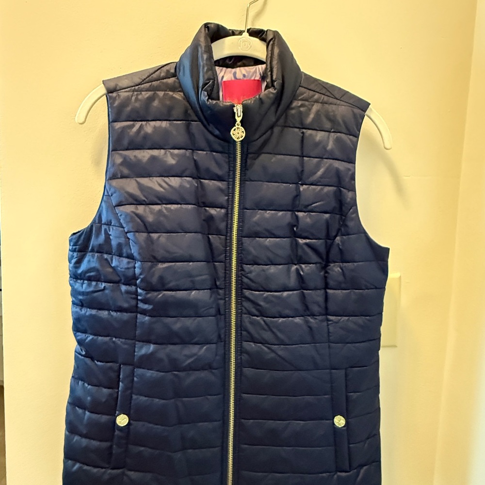 Lilly Pulitzer Navy Quilted Vest
